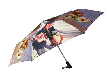 چتر بارانی فشرده ، سفره خورشید چتر پارچه ای ساتن را چاپ می کند