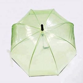Green POE Clear Umbrella شکل گنبدی ، چتر حباب جمع و جور با اصلاح سیاه