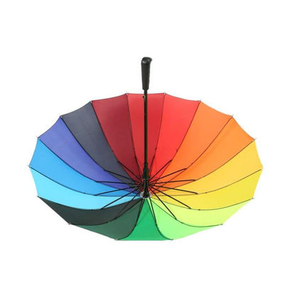 BSCI Straight Handle Rainbow 25 &quot;* 16k Auto Open Close Umbrella