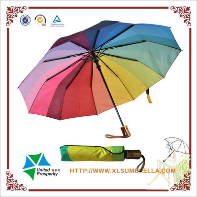 Rainbow Rainbow Two Folding Umbrella with 8 mm شافت فلزی