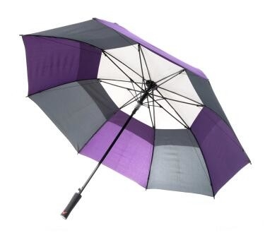RPET Pongee Frame Frame Double Canopy Golf Umbrella With Fibberglass Ribets