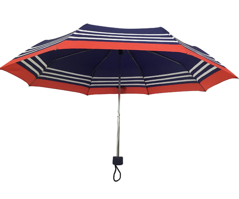 چتر تاشو پونجی با قاب روی خط آبی برای بانوان