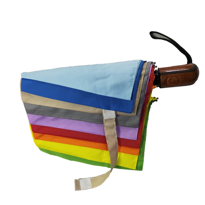 چتر تاشو زنانه کامپکت BSCI Rainbow Color Polyester 190T برای مسافرت