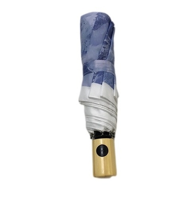 قاب فلزی چاپ دیجیتال چتر تاشو ضد باد با دسته بامبو