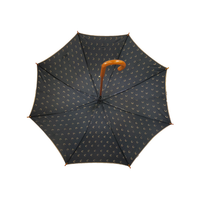چتر آفتابگیر دستگیره چوبی مستقیم باز خودکار با چاپ انتقال حرارت