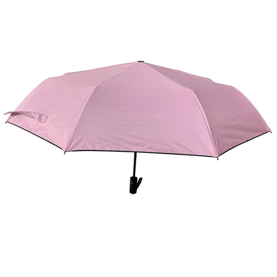 UPF 30 باز کردن خودکار بسته شدن 3 چتر تاشو با پوشش مشکی UV