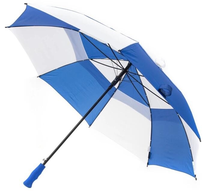 RPET Pongee Frame Frame Double Canopy Golf Umbrella With Fibberglass Ribets