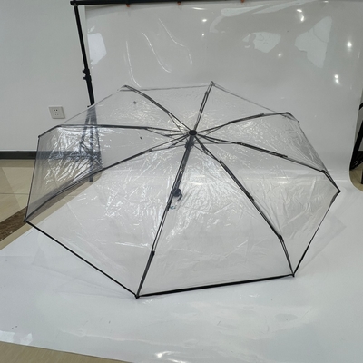 21 اینچ 5 پوشه تاشو چتر شفاف برای باران عملکرد باز دستی