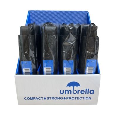 12Pcs Dispaly Box Umbrella  Pongee  Foldable Umbrella 25cm Length 94cm Diameter