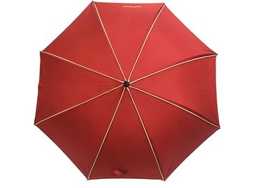 چتر گلف مقاوم در برابر باد قرمز Pongee با چاپ کامل پانل