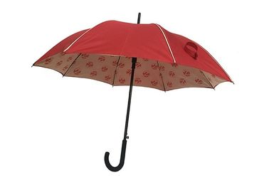 چتر گلف مقاوم در برابر باد قرمز Pongee با چاپ کامل پانل
