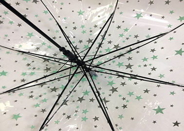 23 &quot;خودکار باز کردن POE شفاف باران چتر طراحی سفارشی چتر