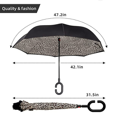 چتر معکوس دولایه قاب فایبرگلاس سفارشی با دسته C شکل
