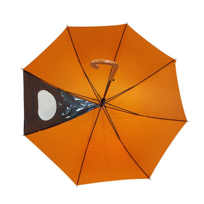 قاب فلزی پارچه ای پونجی چتر بارانی زنانه اتوماتیک رنگ نارنجی