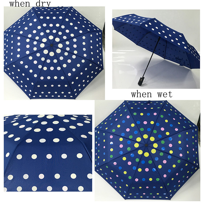 چتر پارچه ای پونجی اتوماتیک تاشو چاپ جادویی برای خانم ها